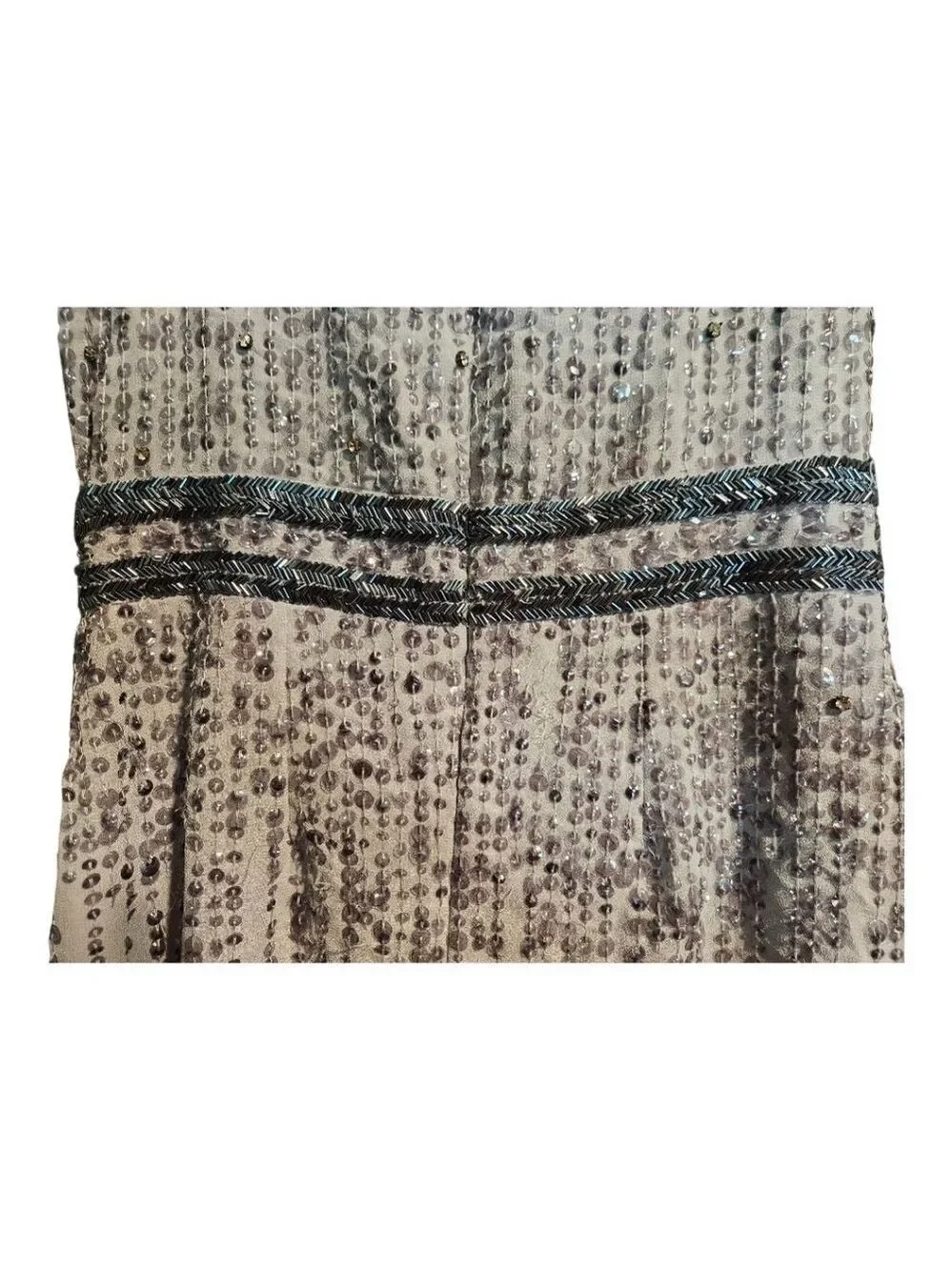 Mac Duggal Sequin Embellished Midi Dress Grey Size 6 - Picture 10 of 11